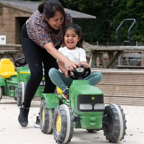Ride-on pedal tractors at Odds Farm Park